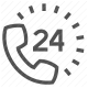 24 hour, assistance, customer service, help, hotline, support, telephone icon