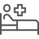 care, healthcare, hospital, hospital bed, medical treatment, patient, recovery icon