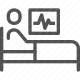 cardiogram, healthcare, hospital, hospital bed, medical monitoring, patient, treatment icon