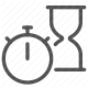 hourglass, countdown, measurement, passage, sand clock, time, timer icon