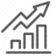 analytics, chart, data, decrease, growth, increase, trend icon