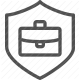 briefcase, coverage, insurance, policy, protection, security, shield icon