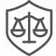 balance, court, justice, law, legal, protect, rights, scales icon