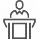 court, judge, justice, law, legal, podium, speaker icon