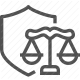 balance, court, justice, law, legal, protection, scales icon