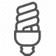 compact fluorescent, efficient, electricity, energy saving, light bulb, lighting, screw base icon