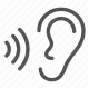 audio, comprehension, ear, language learning, listening, pronunciation, sound waves icon