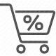 credit, discount, finance, loan, percentage, purchase, shopping cart icon