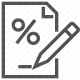 agreement, application, contract, document, finance, loan, percentage icon