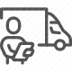 cargo, check, delivery, delivery truck, freight, inspect, inspector, logistics, manage, manager, quality control, review, shipping, transport, transportation, truck icon