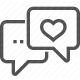 bubble, chat, comment, communication, conversation, dialogue, discussion, emotion, feedback, heart, interaction, like, love, message, response, social media, speech bubble icon