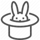 hat, magic, magician, magic show, performance, rabbit, trick icon