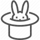 conjuring, illusion, magic, magic show, rabbit, top hat, wizardry icon