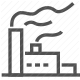 assembly line, factory, industrial, manufacturing, mass production, production plant, smokestacks icon