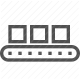 assembly, automation, conveyor belt, factory, manufacturing, mass production, production line icon