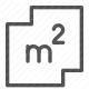 area, calculation, dimensions, m2, measure, square meters, surface icon