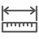 calibration, length, measurement, metrics, ruler, scale, sizing icon