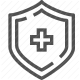 cross, emergency, healthcare, medical assistance, protection, safety, shield icon