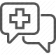 digital health, healthcare messaging, health discussion, medical chat, medical communication, medical support, online consultation icon