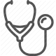 auscultation, clinic, diagnosis, doctor, healthcare, medical, stethoscope icon