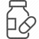 bottle, capsule, healthcare, medicine, pharmacy, pill, prescription icon