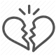 broken heart, emotional pain, grief, heartbreak, loss, mental health, relationship issues icon