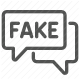 alert, bubble, deception, disinformation, fake, false information, fraud, hoax, misinformation, misleading, scam, warning icon