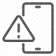 alert, caution, error, mobile, notification, smartphone, warning icon