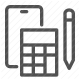 calculator, math, mobile app, notepad, phone, planning, productivity icon