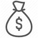 currency, dollar, finance, investment, money bag, savings, wealth icon