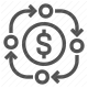 cash flow, currency exchange, economic activity, finance cycle, money circulation, payment system, transaction icon