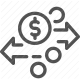 currency, direction, money flow, money transfer, pay, payment, payment system, traffic, transaction icon