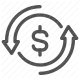 cash flow, currency exchange, financial transaction, funds rotation, monetary circulation, money transfer, payment cycle icon