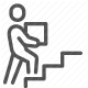 box, carrier, mover, moving, moving service, relocation, staircase icon