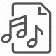 audio, document, file, multimedia, music, notes, storage icon