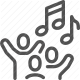 dancing, melody, music, notes, performance, rhythm, song icon