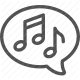 audio, communication, melody, music, notes, sound, speech bubble icon