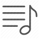 audio, media, melody, music, note, playlist, streaming icon