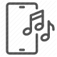 app, melody, mobile, music, notes, smartphone, streaming icon