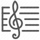 melody, music, notation, score, sheet music, symphony, treble clef icon