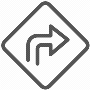 arrow, direction, navigation, guidance, route, right turn, detour