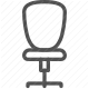 comfort, furniture, interior design, modern, office chair, seat, swivel chair icon