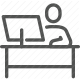 computer, desk, employee, furniture, monitor, office, workplace icon