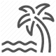 beach, coastline, nature, palm tree, sea, tropical, vacation icon