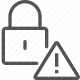 alert, encryption, lock, password, privacy, protection, security icon