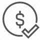 currency, dollar, finance, money, payment, transaction, verification icon