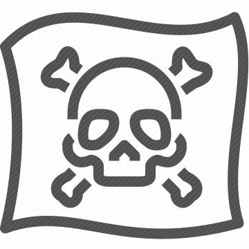 danger, warning, poison, piracy, skull and crossbones