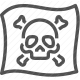 danger, piracy, poison, skull and crossbones, warning icon