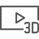 3d, content, media, multimedia, play, streaming, video icon