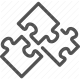 assembly, connection, fitting together, interlocking, jigsaw, pieces, puzzle icon